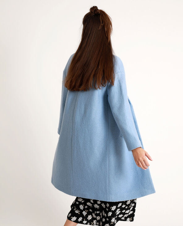 Manteau long avec laine bleu - Pimkie