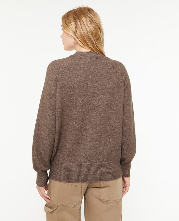 Pull col rond avec laine taupe - Pimkie