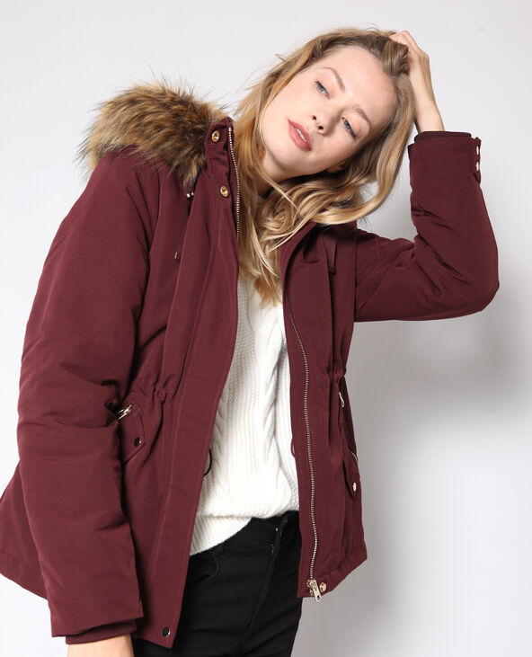Doudoune bordeaux fourrure online