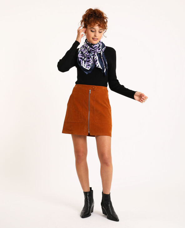 Jupe store daim camel