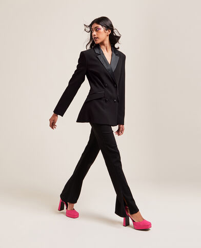 Veste blazer longue et cintrée noir - Pimkie