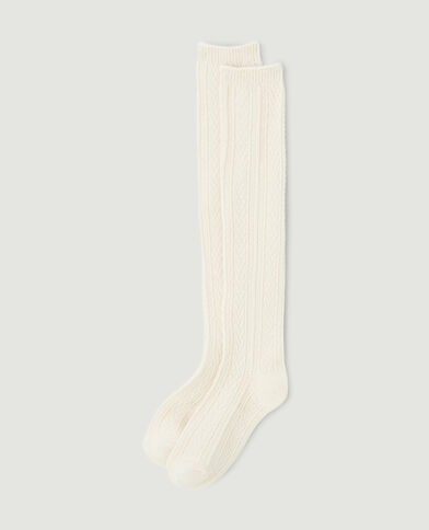 Chaussettes hautes maille fantaisie écru - Pimkie