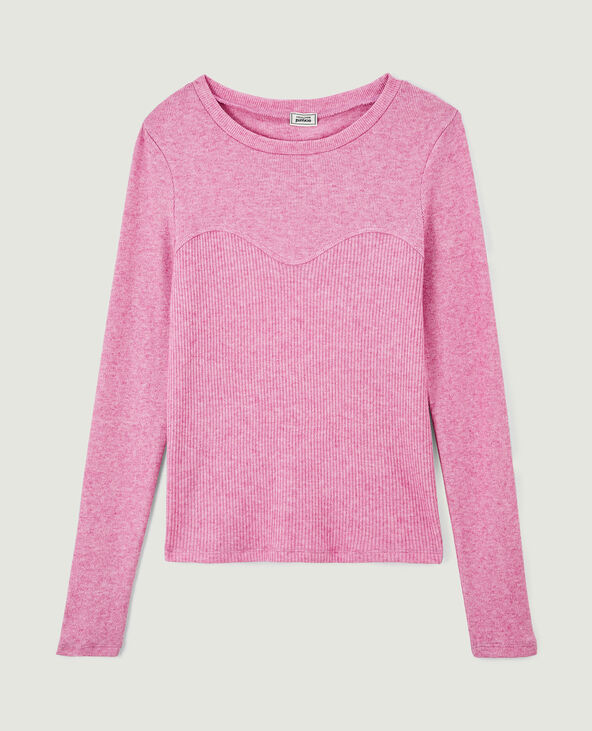 Top manches longues effet corset rose - Pimkie