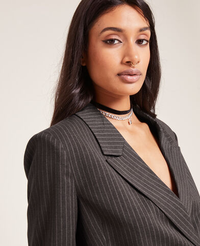 Veste blazer courte avec épaulettes marron - Pimkie