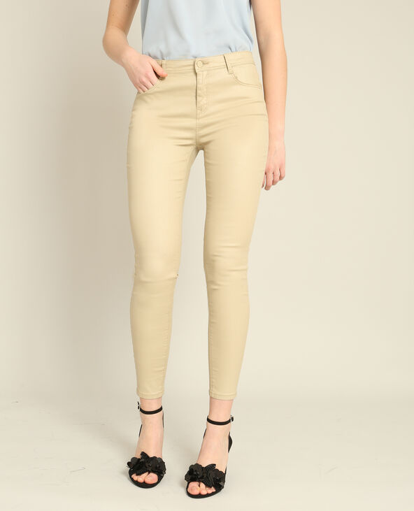 Pantalon skinny beige clearance