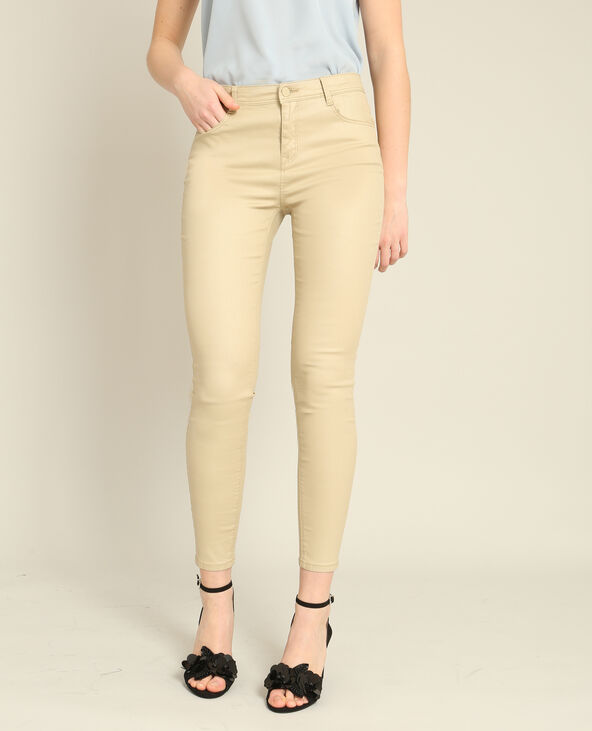 Pantalon skinny enduit beige - Pimkie