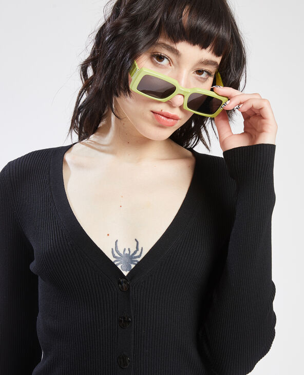 Gilet maille côtelée noir - Pimkie