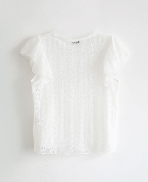 T-shirt en dentelle blanc - Pimkie