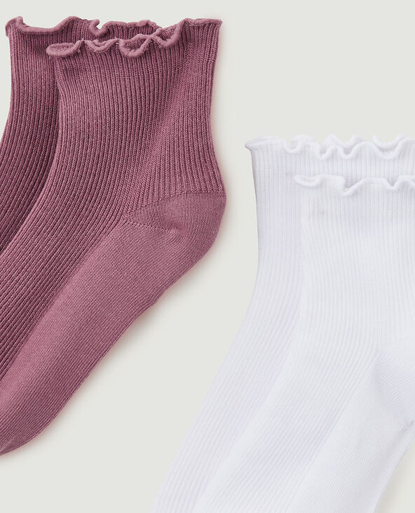Lot de 2 paires de chaussettes rouge - Pimkie