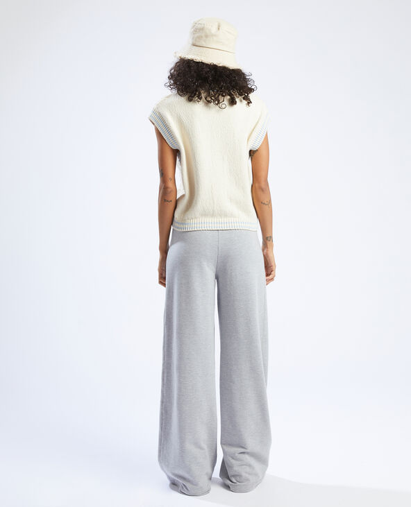 Pantalon molleton large et droit gris chiné - Pimkie