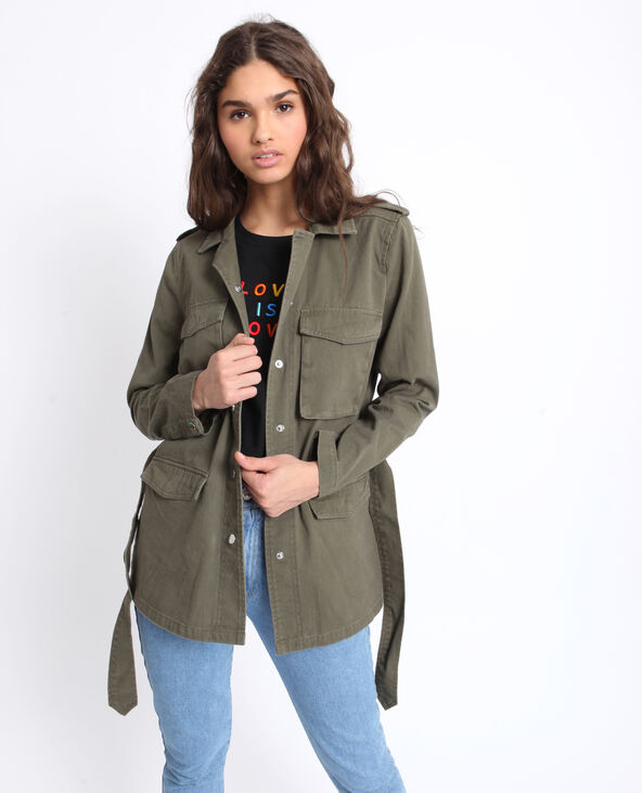 Veste army ceinture Pimkie