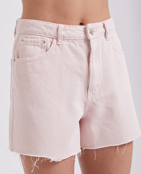 Short en jean taille haute rose - Pimkie
