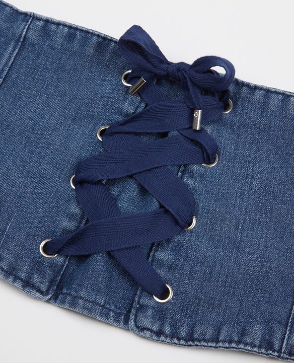 Ceinture corset en jean bleu - Pimkie