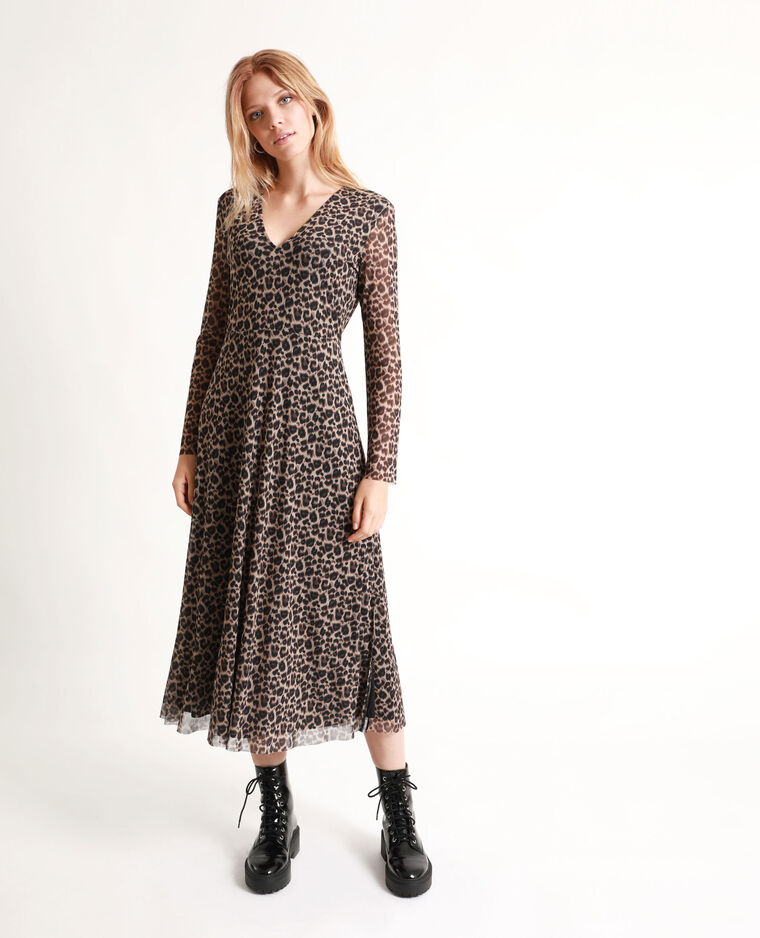 Lange Jurk Met Luipaardprint Kastanjebruin 781329d10i07 Pimkie