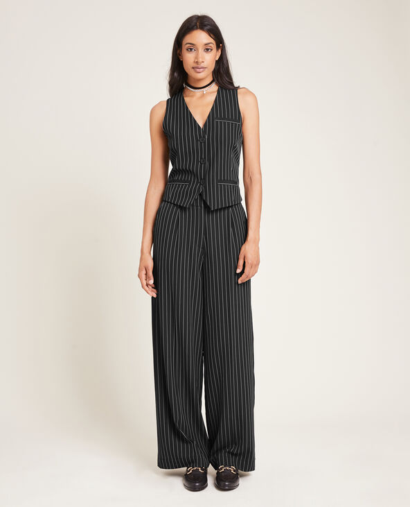 Pantalon large et droit noir - Pimkie