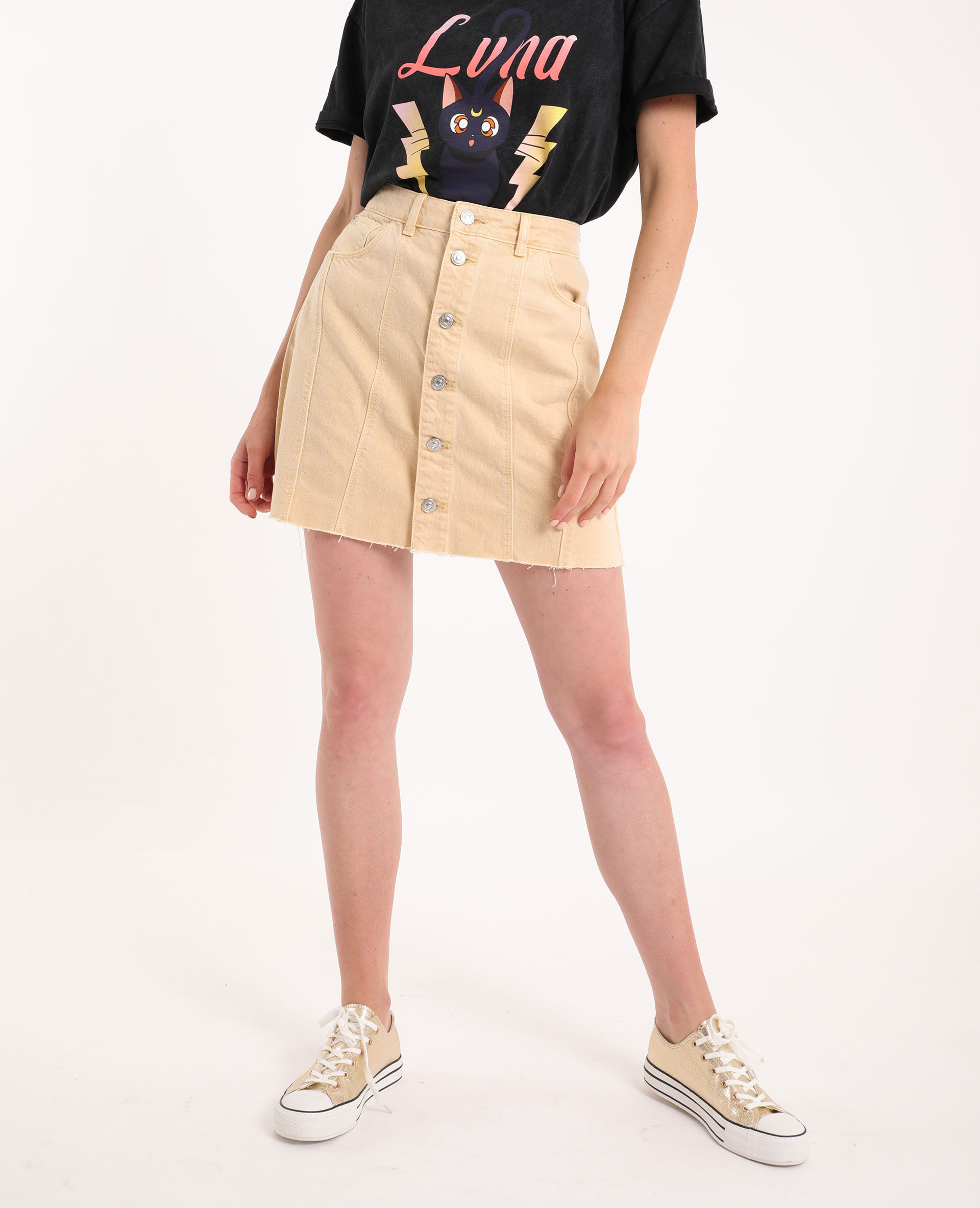 Jupe en jean beige