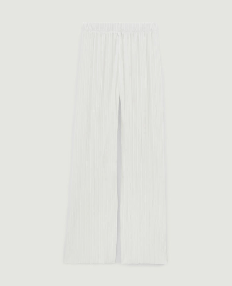Pantalon large maille plissée blanc - Pimkie