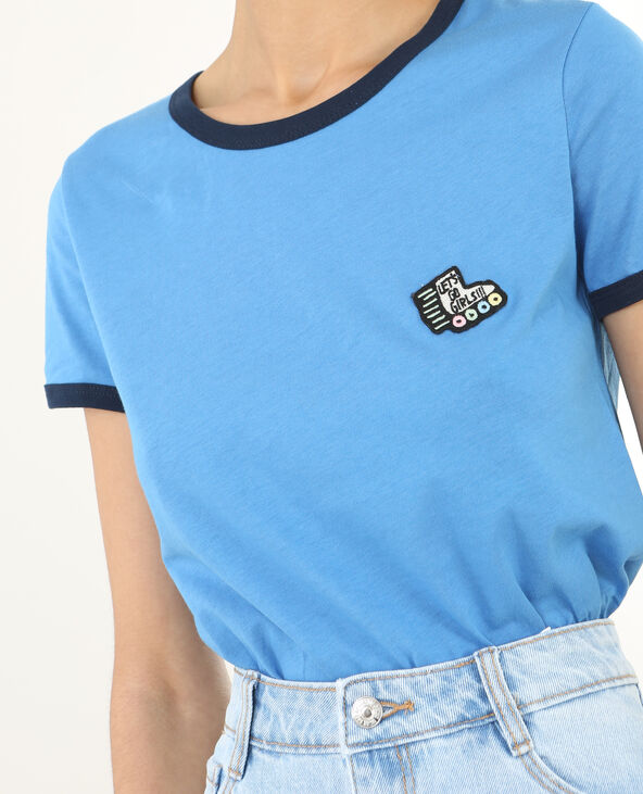 T-shirt patch bleu - Pimkie