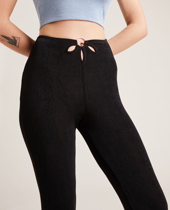 Pantalon flare en tissu fluide noir - Pimkie