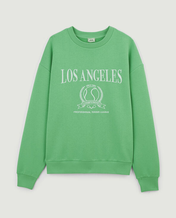 Sweat oversize brodé vert olive - Pimkie