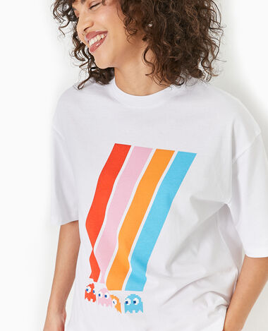 T-shirt oversize licence Pacman blanc - Pimkie