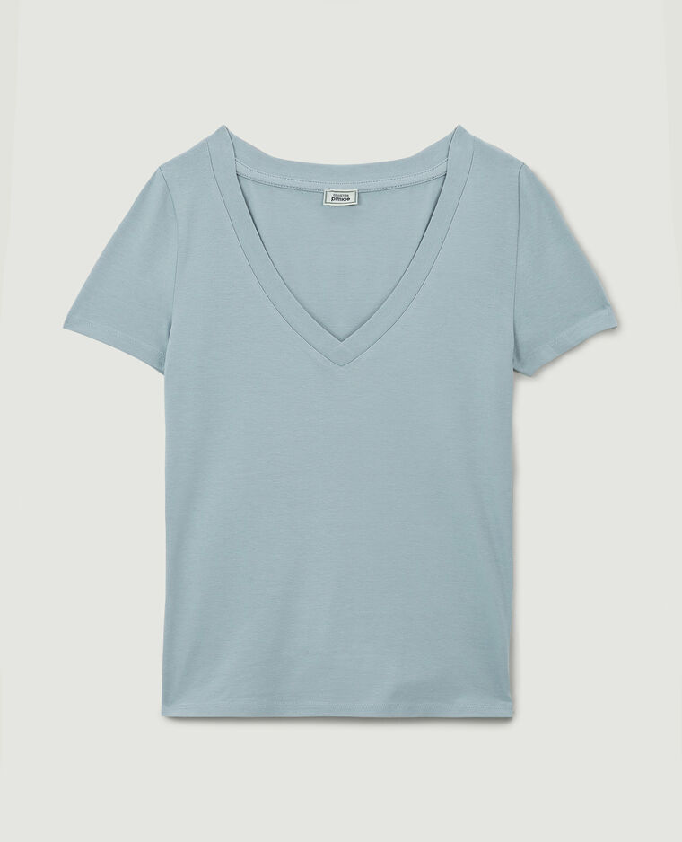 T-shirt col V gris - Pimkie
