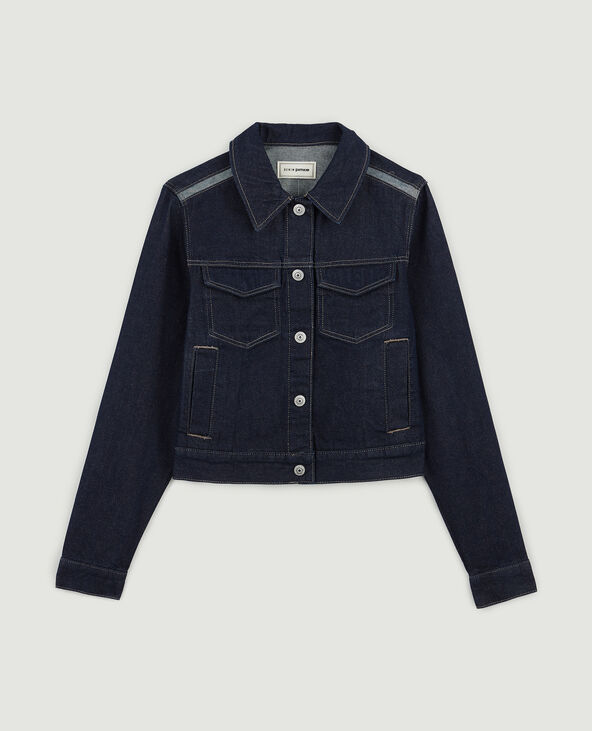 Veste en jean courte bleu foncé - Pimkie