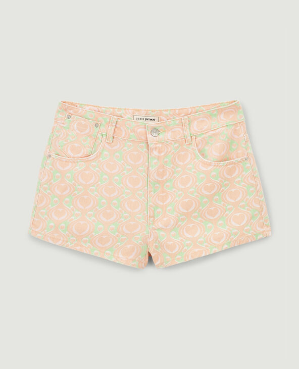 Short en jean slim taille haute orange - Pimkie