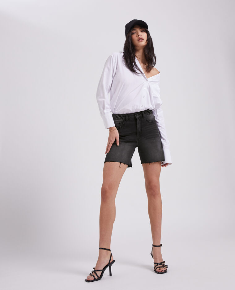 Bermuda en jean raw cut gris foncé - Pimkie