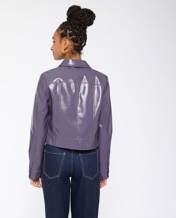 Veste courte et droite en vinyle lilas - Pimkie