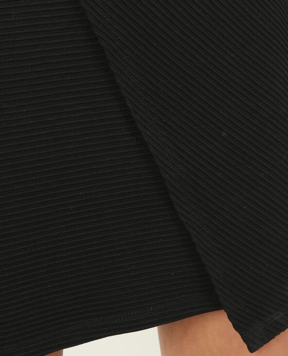 Mini jupe texturée croisée noir - Pimkie