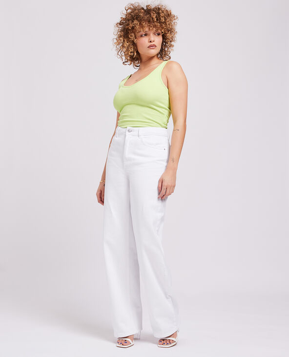 Jean large uni blanc - Pimkie