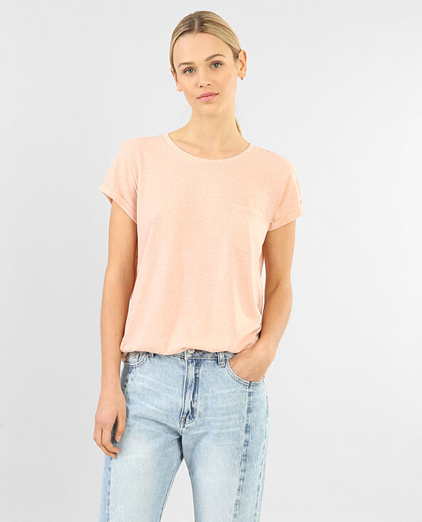 T-shirt femme moucheté rose clair - Pimkie