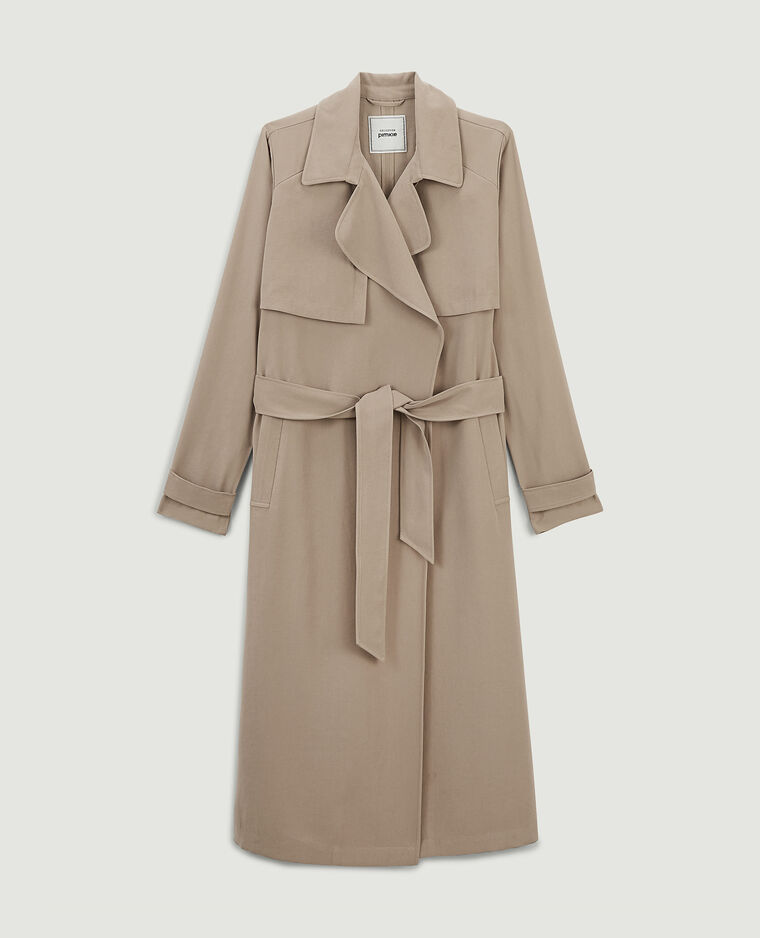 Trench long en tissu fluide écru - Pimkie