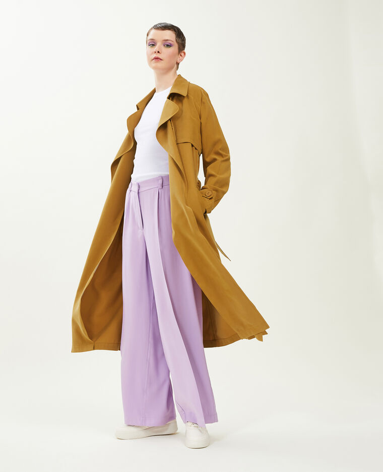 Trench long en tissu fluide camel - Pimkie