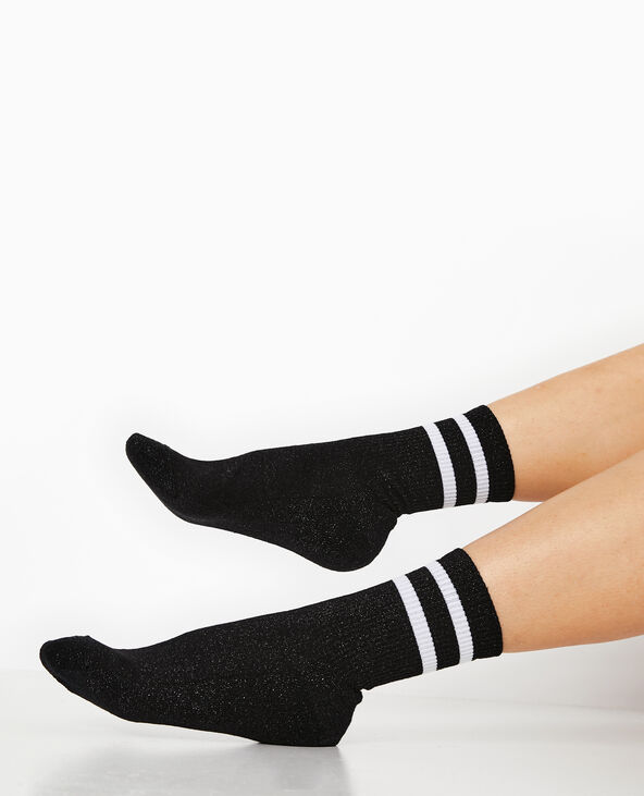 Chaussettes sport avec lurex noir - Pimkie