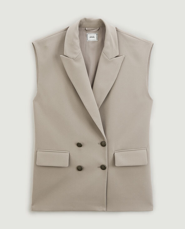 Veste blazer oversize sans manches marron - Pimkie
