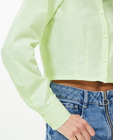 Chemise courte manches longues vert clair - Pimkie