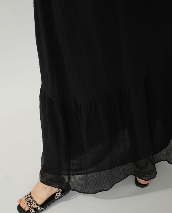 Robe longue gaufrée noir - Pimkie