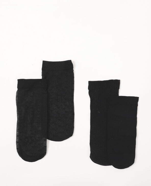 Lot de 2 paires de chaussettes en voile noir - Pimkie
