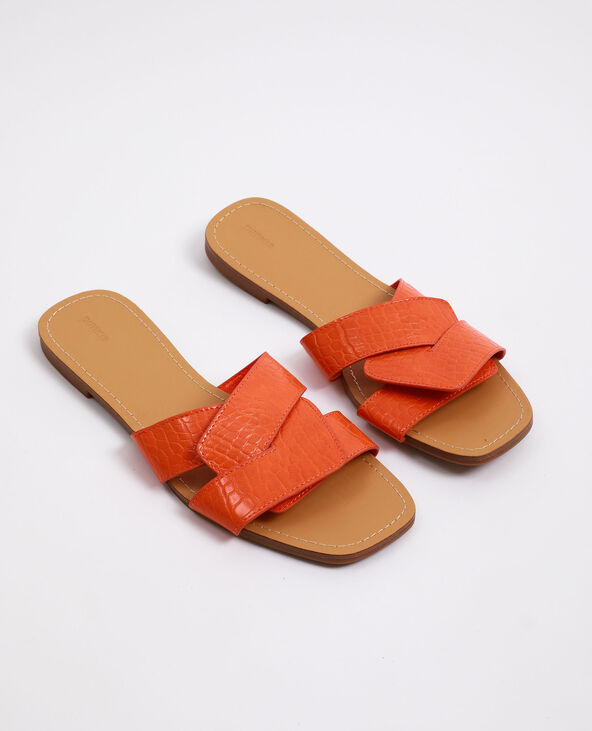 Sandales plates corail - Pimkie