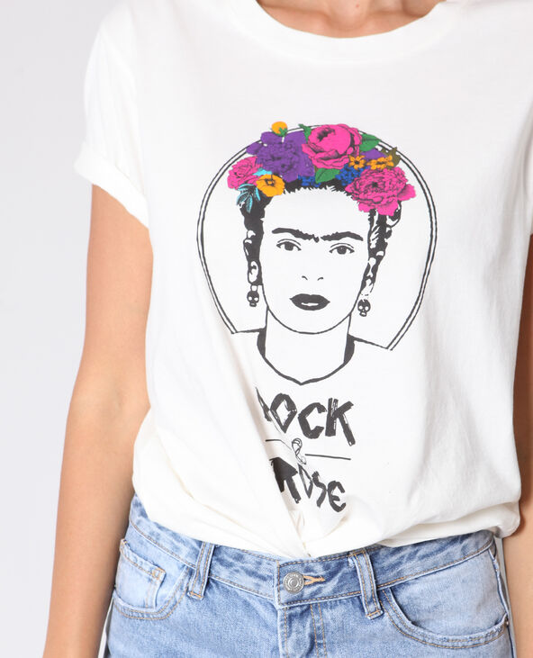 T-shirt Frida Kahlo écru - Pimkie