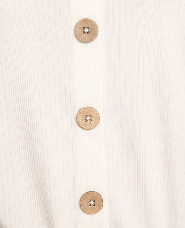 T-shirt à boutons blanc - Pimkie