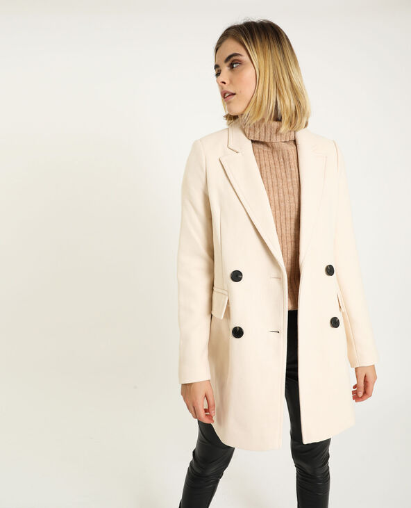Manteau hot sale ecru laine
