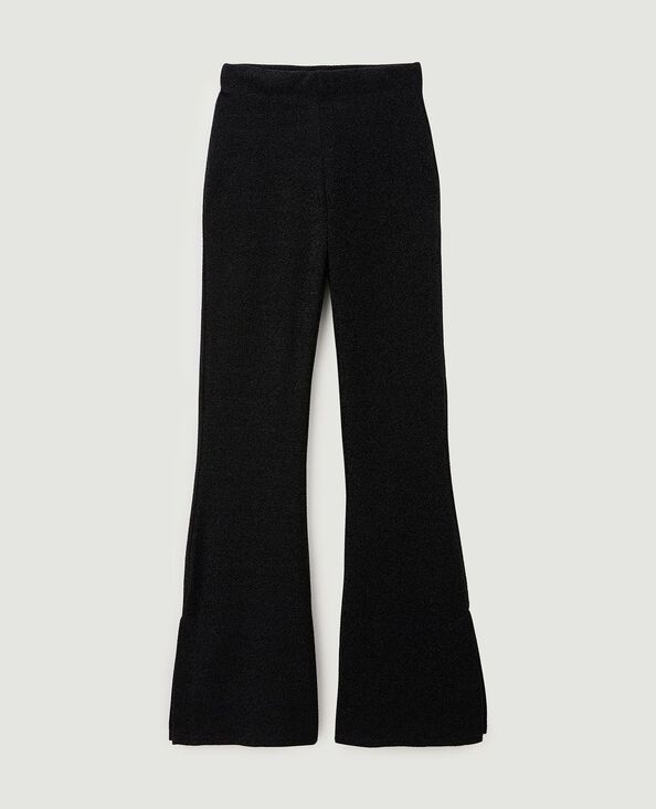 Pantalon flare lurex avec fente  noir - Pimkie