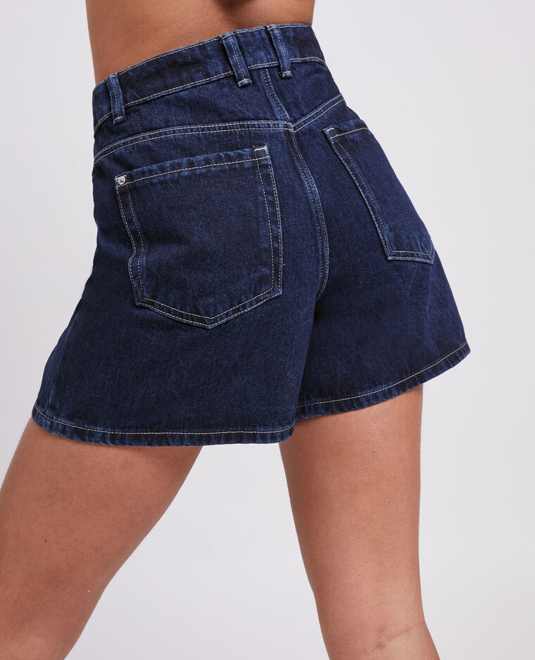 Short en jean taille haute bleu marine - Pimkie