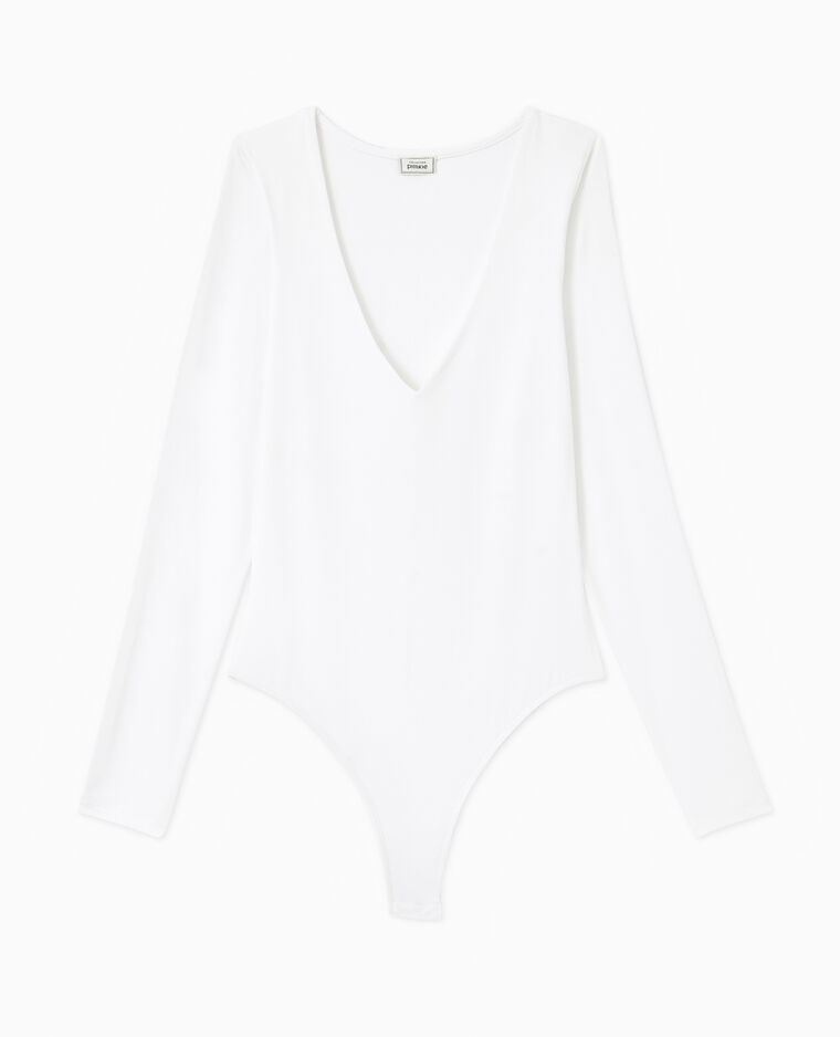 Body manches longues col V blanc - Pimkie