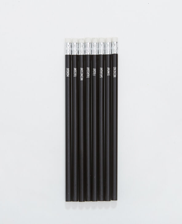 Lot de 8 crayons de bois noir - Pimkie