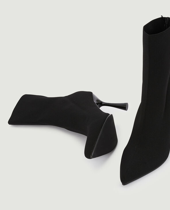 Boots pointues en maille textile extensible noir - Pimkie