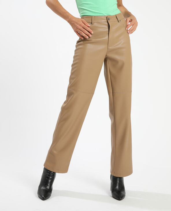 Pantalon simili cuir camel - Pimkie